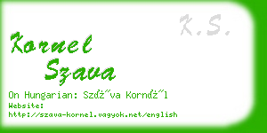 kornel szava business card